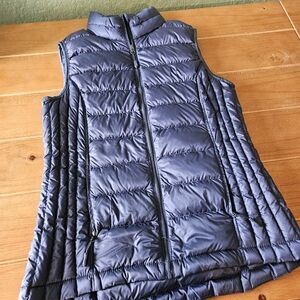 Womens 32 Degrees Heat Navy Puffer Vest Size Small w Travel Bag